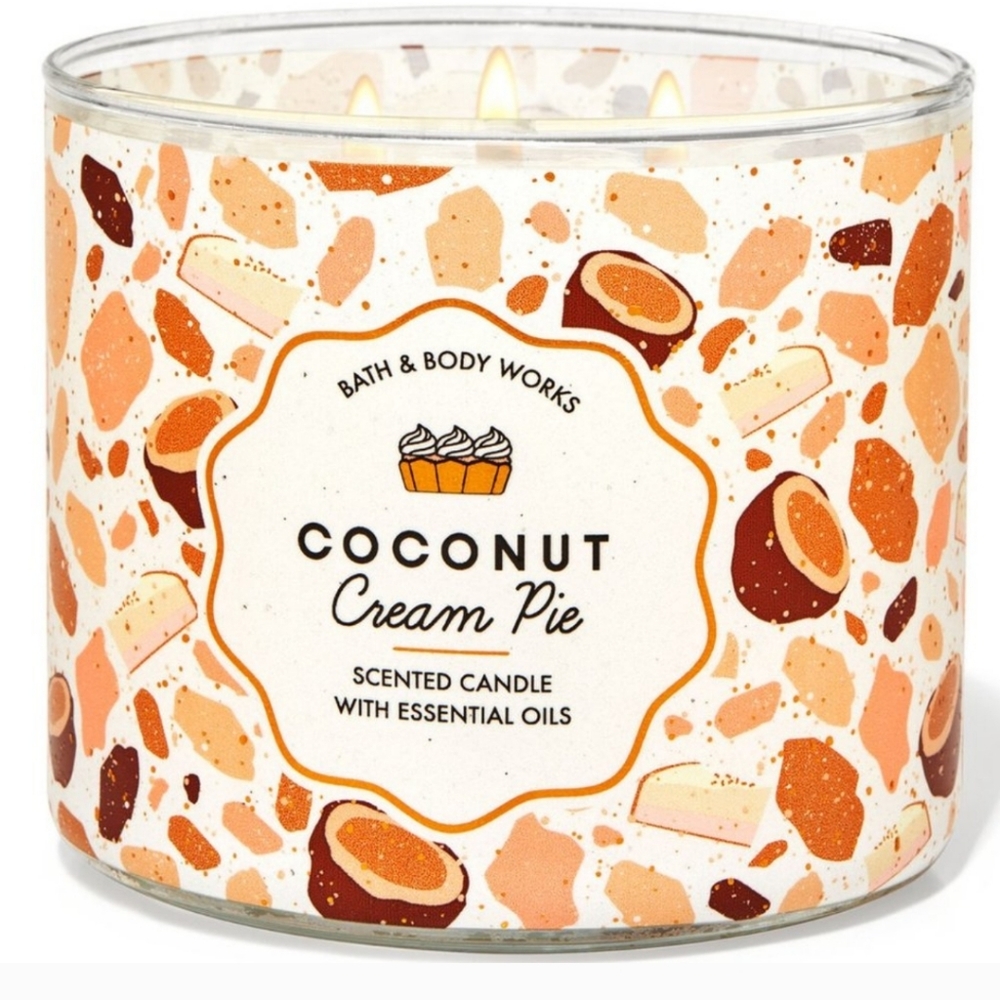1 X Bath & Body Works Coconut Cream Pie 14.5oz 3-wick candle BBW